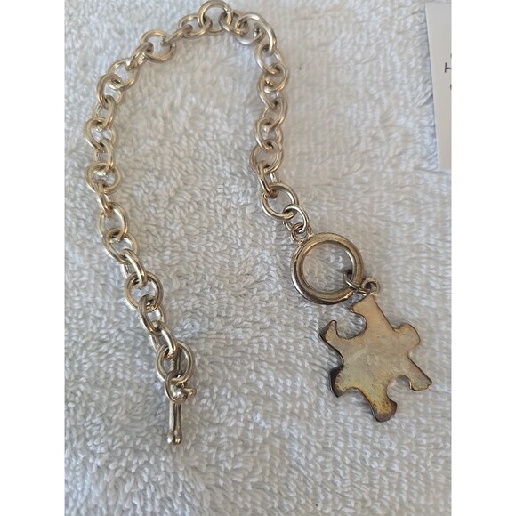 Sterling Silver Puzzle Piece Bracelet - Picture 5 of 6